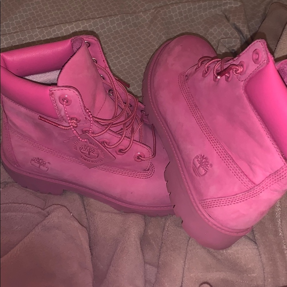 Pink timberland boots